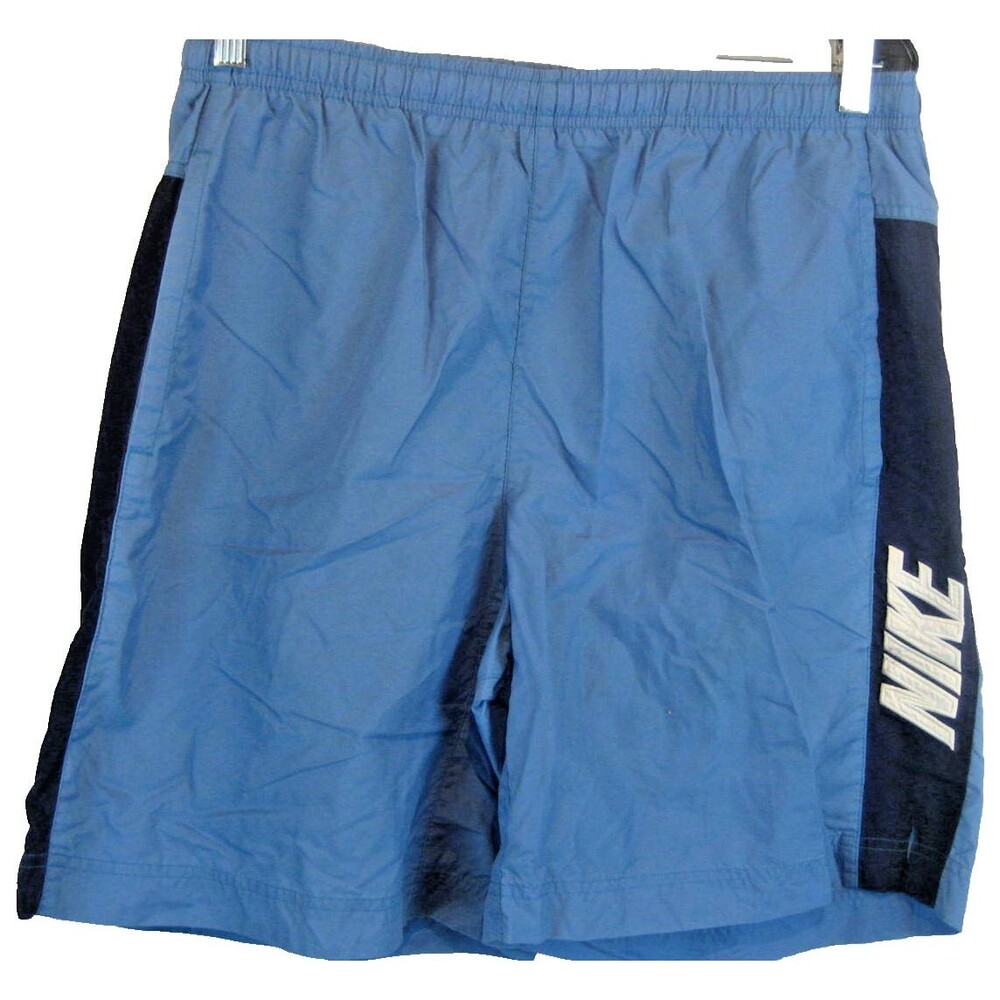 Mens Nike Blue Poly Swim Board Shorts sz Med x 9"